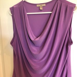 Roz & Ali, sleeveless Xlarge purple dressy blouse